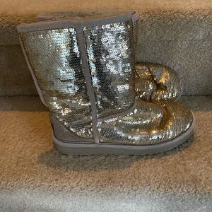 UGG Silver Sequin Ankle Boots